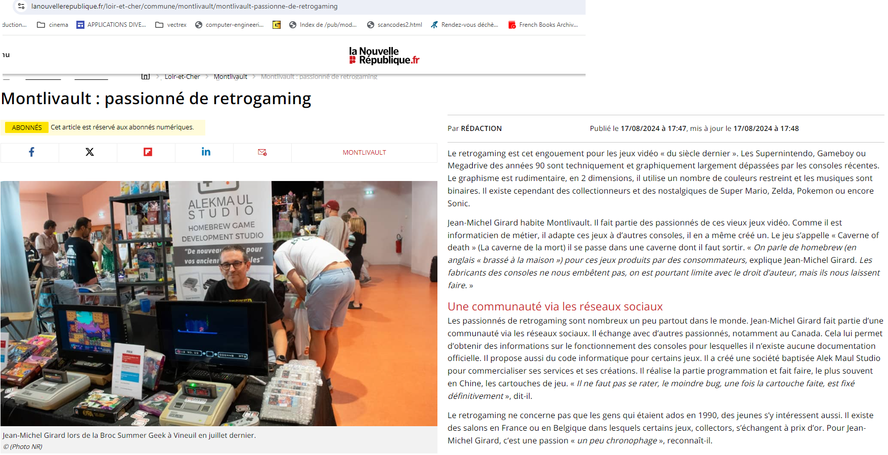 Capture — Nouvelle république du centre ouest 17/08/2024