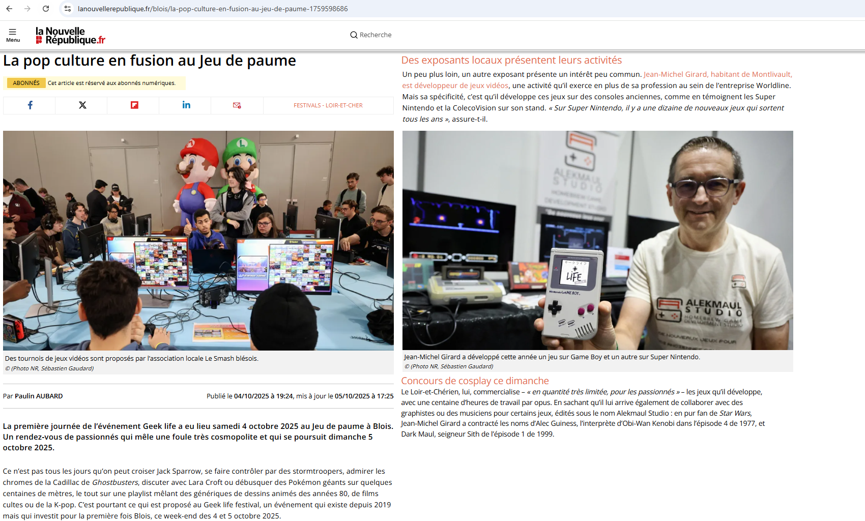 Capture — Nouvelle république du centre ouest 05/10/2025